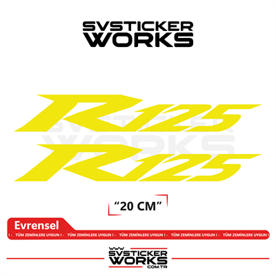 Yamaha R125 Uyumlu Yazı Sticker – Yüksek Kalite Özel Kesim Folyo (2li Set)