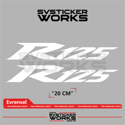 Yamaha R125 Uyumlu Yazı Sticker – Yüksek Kalite Özel Kesim Folyo (2li Set)