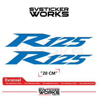 Yamaha R125 Uyumlu Yazı Sticker – Yüksek Kalite Özel Kesim Folyo (2li Set)