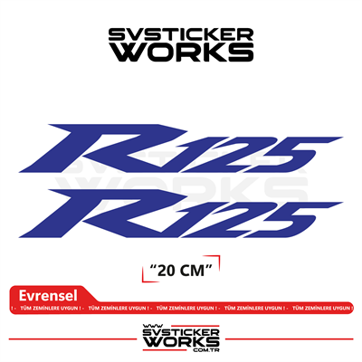Yamaha R125 Uyumlu Yazı Sticker – Yüksek Kalite Özel Kesim Folyo (2li Set)