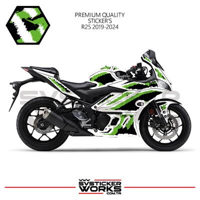 YAMAHA R25 Kaplama Sticker Air Brush Motor Kaplama Modeli Hazır Kit 2019 / 2024 Uyumlu