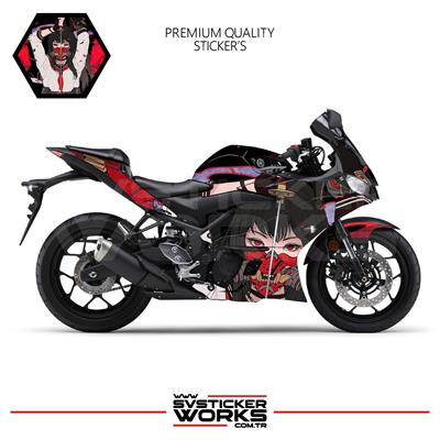YAMAHA R25 Kaplama Sticker Katana Girl Motor Kaplama Modeli Hazır Kit 2019 / 2023 Uyumlu