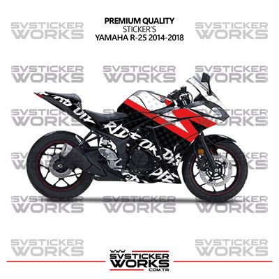 Yamaha R25 Kaplama Sticker Ride Or Die Design Motor Kaplama Modeli Hazır Kit 2013-2018 Uyumlu 