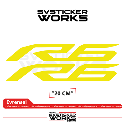 Yamaha R6 Uyumlu Yazı Sticker – Yüksek Kalite Özel Kesim Folyo (2li Set)