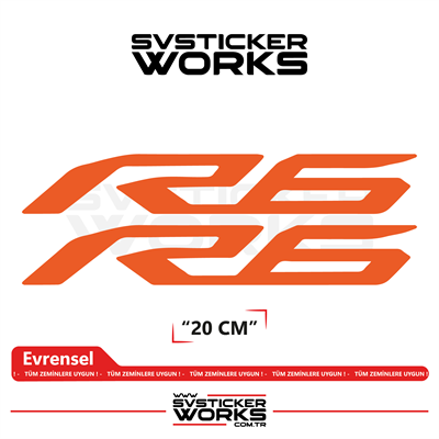 Yamaha R6 Uyumlu Yazı Sticker – Yüksek Kalite Özel Kesim Folyo (2li Set)