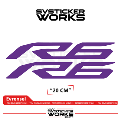 Yamaha R6 Uyumlu Yazı Sticker – Yüksek Kalite Özel Kesim Folyo (2li Set)