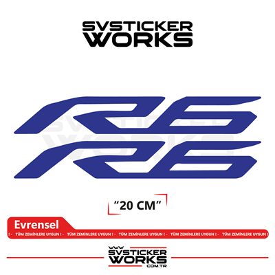 Yamaha R6 Uyumlu Yazı Sticker – Yüksek Kalite Özel Kesim Folyo (2li Set)