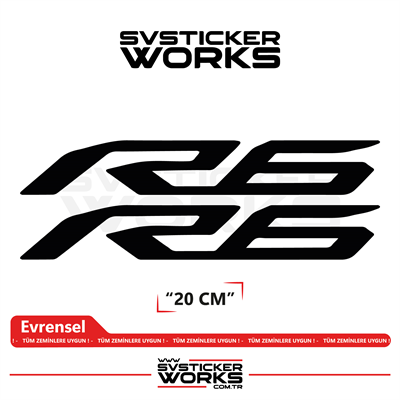 Yamaha R6 Uyumlu Yazı Sticker – Yüksek Kalite Özel Kesim Folyo (2li Set)