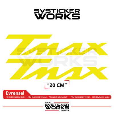 Yamaha Tmax Uyumlu Yazı Sticker – Yüksek Kalite Özel Kesim Folyo (2li Set)