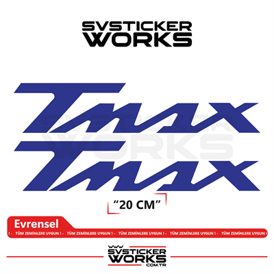 Yamaha Tmax Uyumlu Yazı Sticker – Yüksek Kalite Özel Kesim Folyo (2li Set)