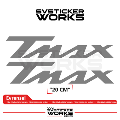 Yamaha Tmax Uyumlu Yazı Sticker – Yüksek Kalite Özel Kesim Folyo (2li Set)