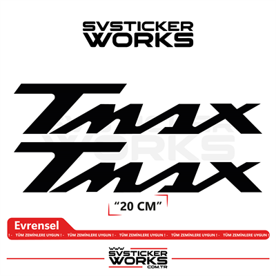 Yamaha Tmax Uyumlu Yazı Sticker – Yüksek Kalite Özel Kesim Folyo (2li Set)