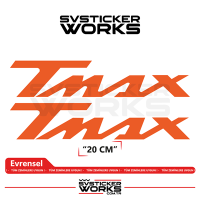 Yamaha Tmax Uyumlu Yazı Sticker – Yüksek Kalite Özel Kesim Folyo (2li Set)