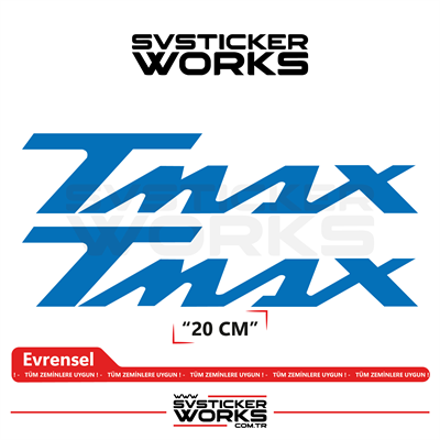 Yamaha Tmax Uyumlu Yazı Sticker – Yüksek Kalite Özel Kesim Folyo (2li Set)