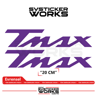 Yamaha Tmax Uyumlu Yazı Sticker – Yüksek Kalite Özel Kesim Folyo (2li Set)