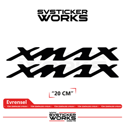 Yamaha XMAX Uyumlu Yazı Sticker – Yüksek Kalite Özel Kesim Folyo (2li Set)