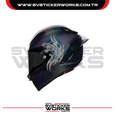 Yılan Sticker Kask Sticker Kasklar Uyumlu Tek Yön 1 Adet