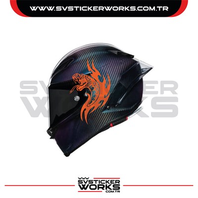 Yılan Sticker Kask Sticker Kasklar Uyumlu Tek Yön 1 Adet