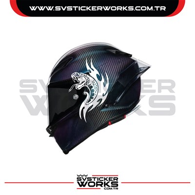 Yılan Sticker Kask Sticker Kasklar Uyumlu Tek Yön 1 Adet