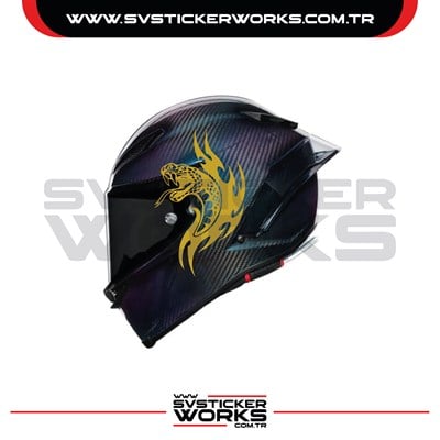 Yılan Sticker Kask Sticker Kasklar Uyumlu Tek Yön 1 Adet