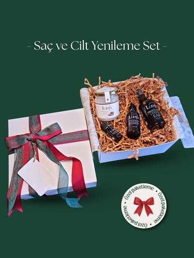 Saç ve Cilt Yenileme Set - (Hindistan Cevizi,Tatlı Badem ve Portakal Yağı,Biberiye Suyu)