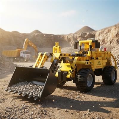 CADA  Loader ve Bulldozer 2si 1 Arada 693 PARÇA  BLOCK OYUNCAK