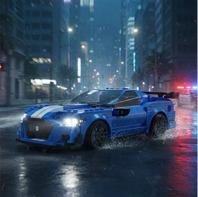 CADA Mavi Şövalye Yarış Arabası 325 PARÇA  BLOCK OYUNCAK