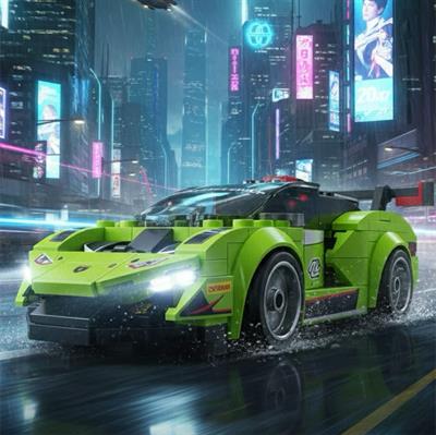 CADA YEŞİL SPOR ARABA 165 PARÇA  BLOCK OYUNCAK