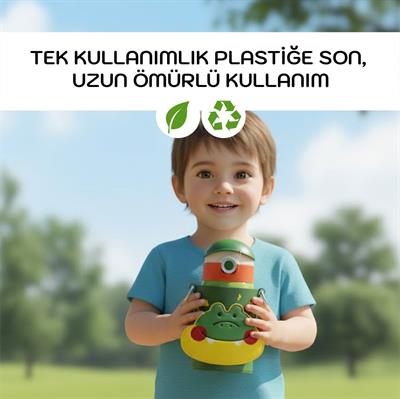 COCOSMILE SEVİMLİ KURBAĞA ÇELİK TERMOS 470 ML