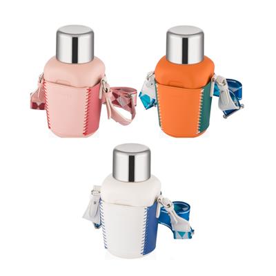 DILLER 420 ML DERİ KILIFLI BOYUN ASKILI PASLANMAZ ÇELİK TERMOS