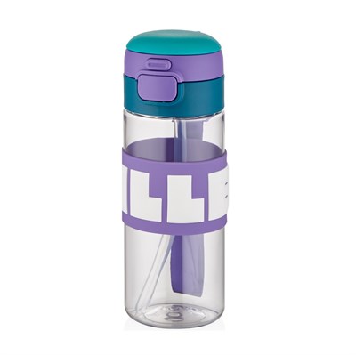 DİLLER 600 ML SİLİKON GÖVDELİ PİPETLİ TRİTAN SU MATARASI