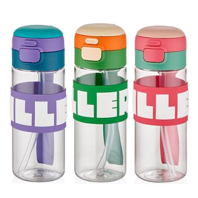 DİLLER 600 ML SİLİKON GÖVDELİ PİPETLİ TRİTAN SU MATARASI