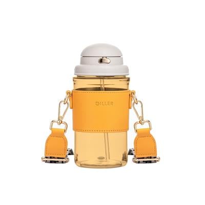 DILLER 650 ML DERİ KILIFLI TRITAN SU MATARASI