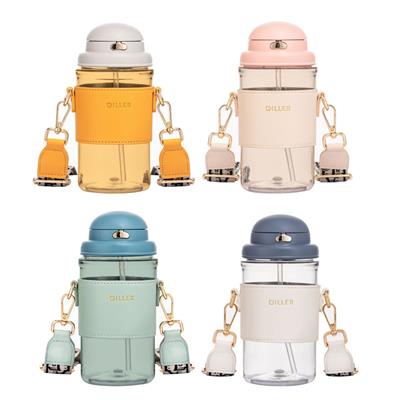 DILLER 650 ML DERİ KILIFLI TRITAN SU MATARASI