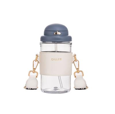 DILLER 650 ML DERİ KILIFLI TRITAN SU MATARASI