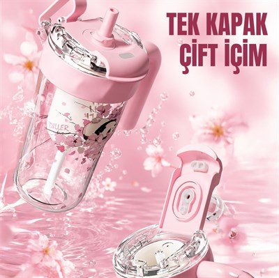 DİLLER 860 ML PEMBE TRİTAN SU MATARASI