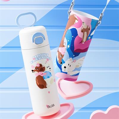 DILLER PUPPY FİGÜRLÜ 520 ML PASLANMAZ ÇELİK TERMOS