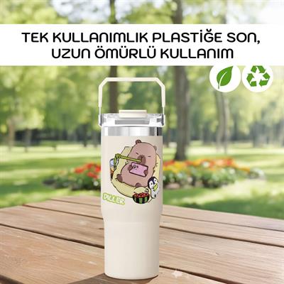 DILLER SEVİMLİ FİGÜRLÜ 950 ML PASLANMAZ ÇELİK TERMOS