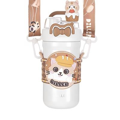 KEDİ FİGÜR PASLANMAZ ÇELİK DESENLİ TERMOS 490 ML