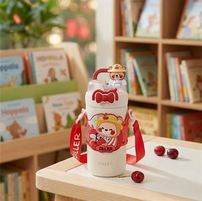 KIRMIZI AYI PASLANMAZ ÇELİK DESENLİ TERMOS 490 ML