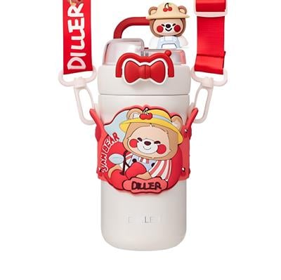 KIRMIZI AYI PASLANMAZ ÇELİK DESENLİ TERMOS 490 ML