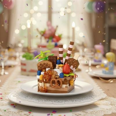 LOZ ÇİKOLATALI PASTA 160 PARÇA  BLOCK OYUNCAK-MİNİ POŞET