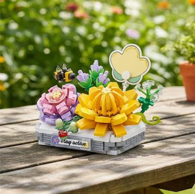 LOZ Kremsi Yeşim Lotus 390 PARÇA  BLOCK OYUNCAK