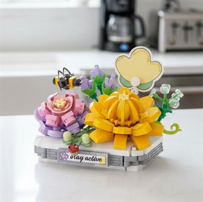 LOZ Kremsi Yeşim Lotus 390 PARÇA  BLOCK OYUNCAK