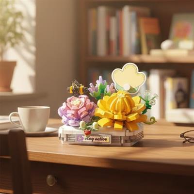 LOZ Kremsi Yeşim Lotus 390 PARÇA  BLOCK OYUNCAK