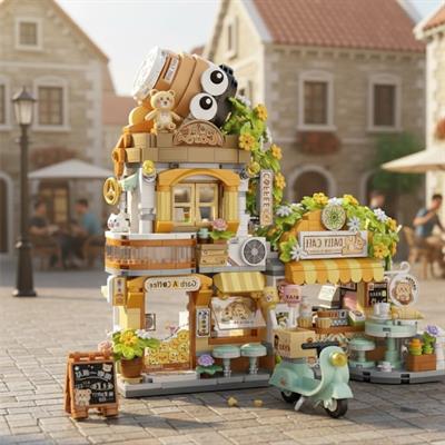 LOZ Küçük Ayı Kafe Çiçekçi Panda Çay Evi 1077 PARÇA BLOCK OYUNCAK