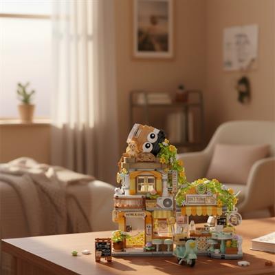 LOZ Küçük Ayı Kafe Çiçekçi Panda Çay Evi 1077 PARÇA BLOCK OYUNCAK