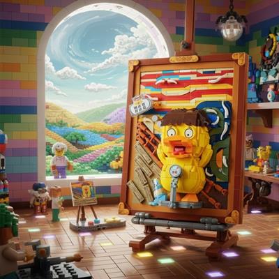 LOZ ÖRDEK AHŞAP BOYAMA 893 PARÇA  BLOCK OYUNCAK