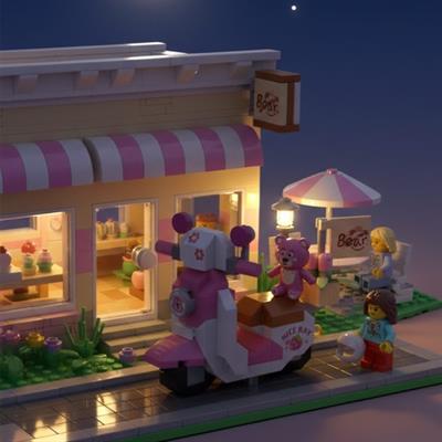 LOZ PEMBE AYICIKLI MOTOR 130 PARÇA BLOCK OYUNCAK-MİNİ POŞET