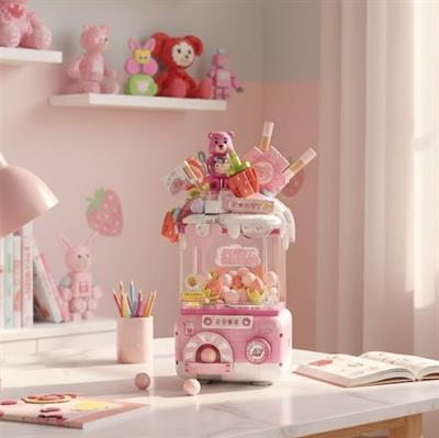 LOZ Sevimli Gashapon Makineleri PEMBE 428 PARÇA BLOCK OYUNCAK